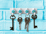 Porta Llaves para Pared de Plástico Flores Varios Colores Tab and Kit