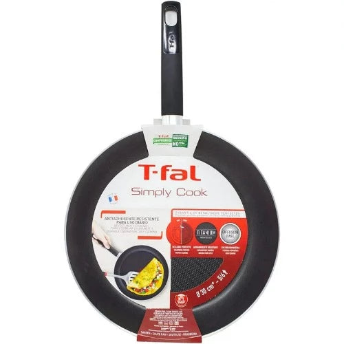 Sartén de Aluminio de 30 cm con Antiadeherente Hard Titanium Plus 2X Longer T-Fal C3820782