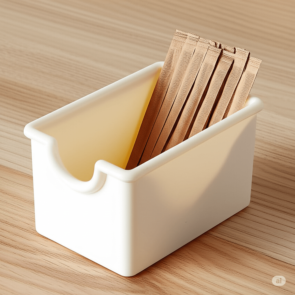 Recipiente Contenedor para Sobres de Azúcar 8x6x5 cm de Plástico Blanco Buffetware M064061