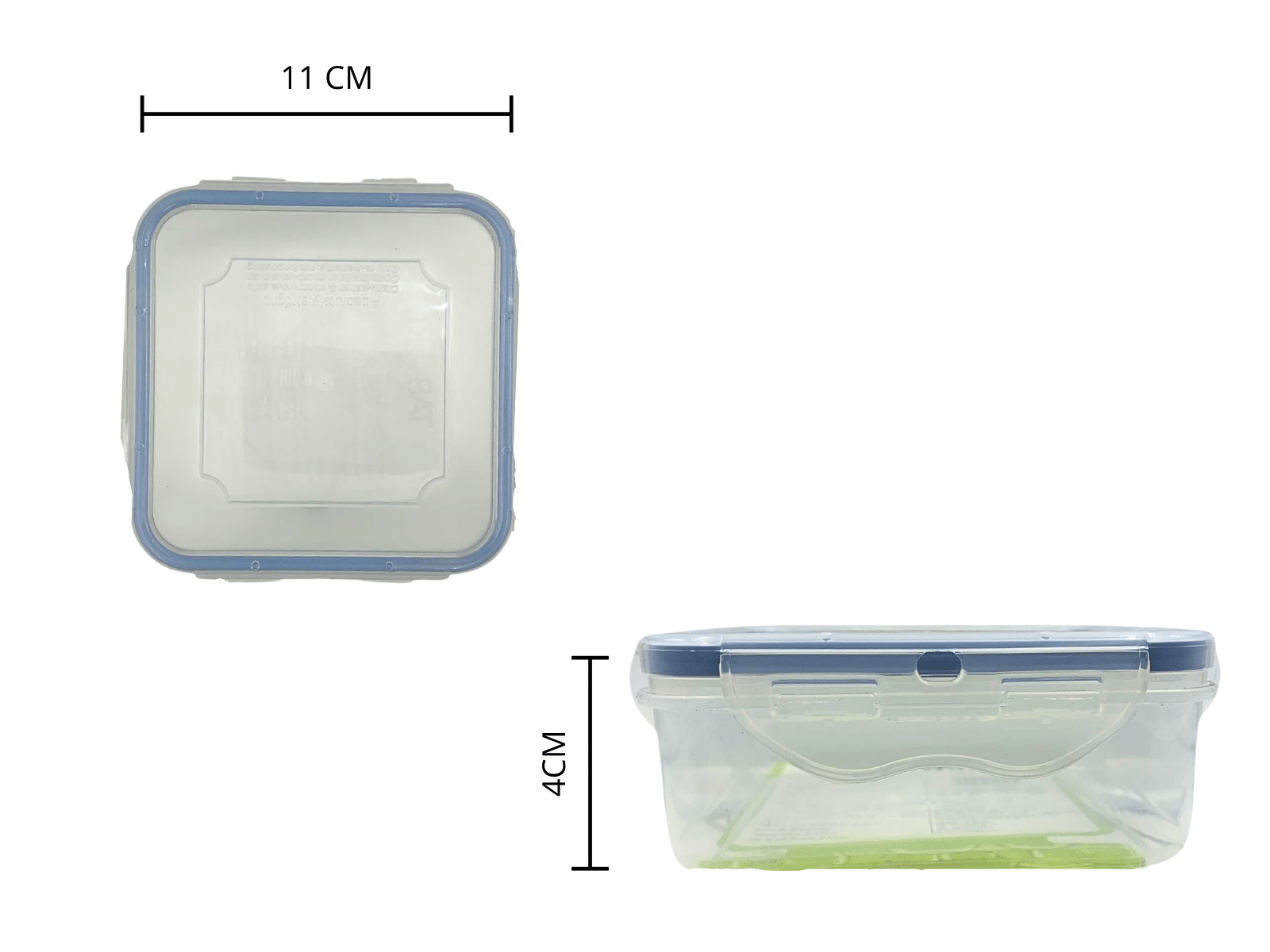 Recipiente Cuadrado Hermético 350 ml de Plástico con Tapa Azul L608 Tab and Kit