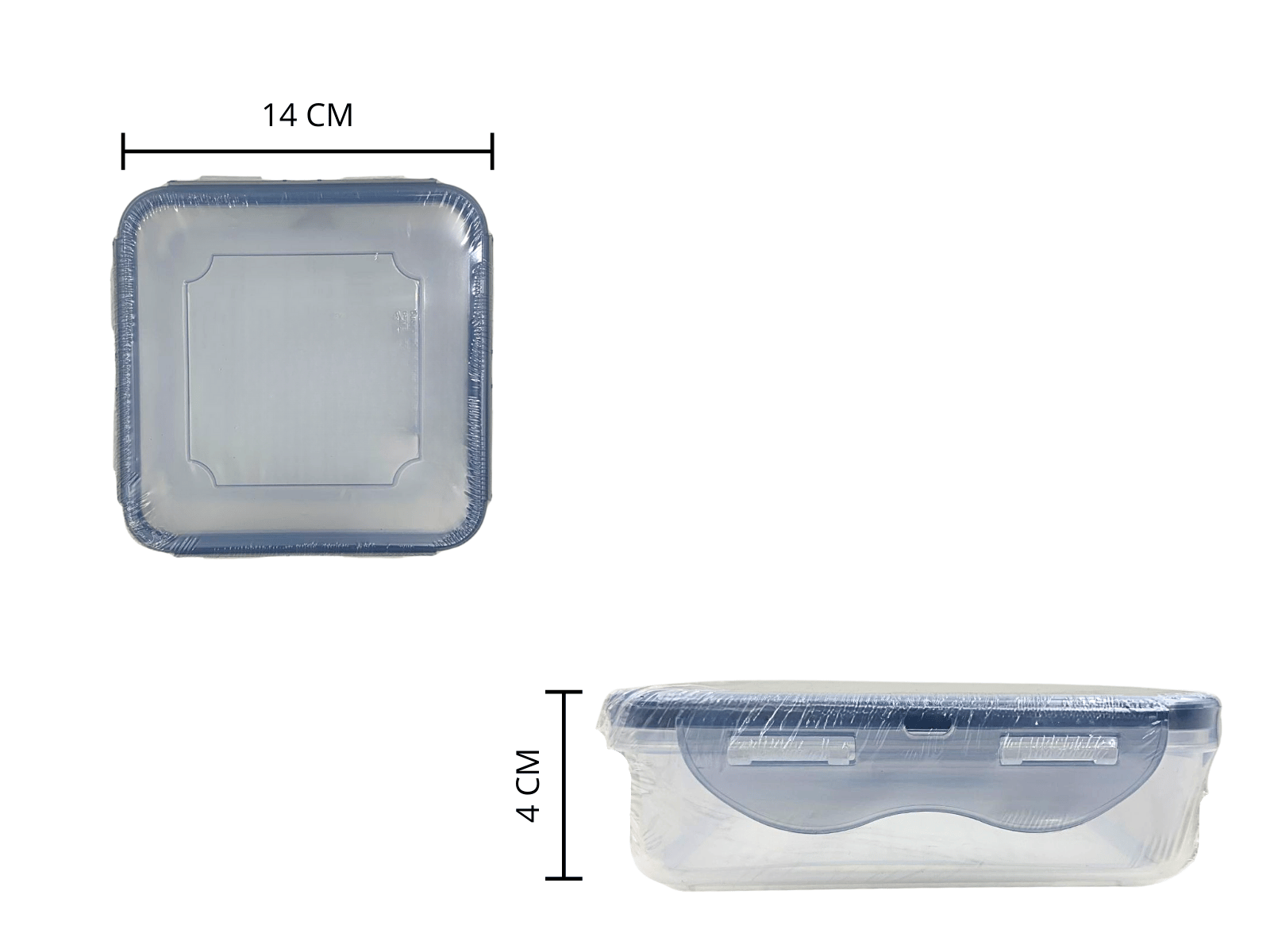 Recipiente Cuadrado Hermético 500 ml de Plástico con Tapa Azul L935 Tab and Kit