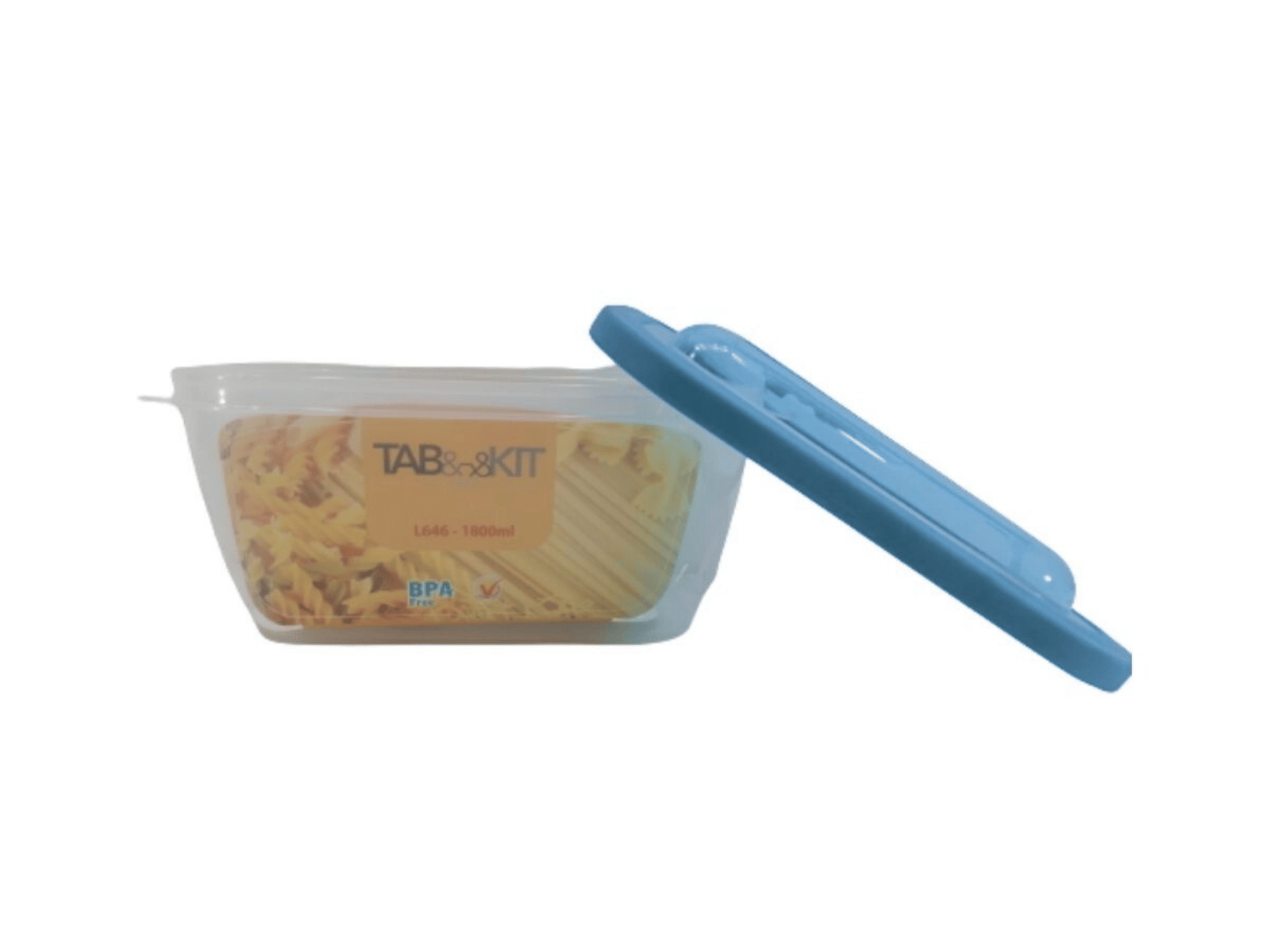 Recipiente Hermético Rectangular de 1.8 Litros de Plástico con Tapa y Valvula Tab and Kit