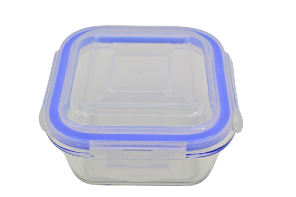 Recipiente Hermético Cuadrado 320 ml de Vidrio con Tapa de Broche Vittori