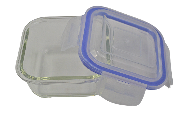 Recipiente Hermético Cuadrado 320 ml de Vidrio con Tapa de Broche Vittori