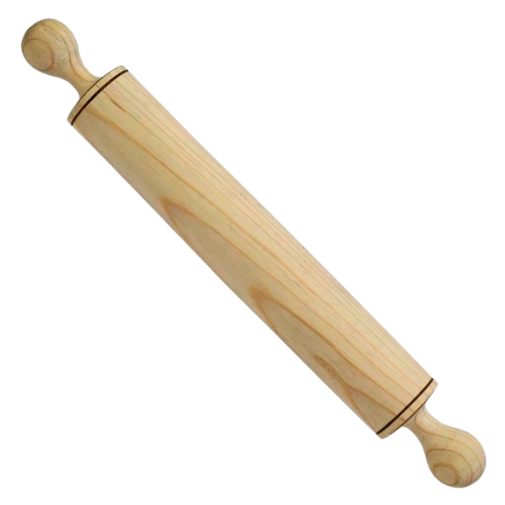 Rodillo Chico Fijo Compacto de Madera para Amasar con Mangos 35.5 cm Valery