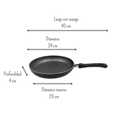 Sartén de 24 cm de Alumino con Antiadeherente Mango de Baquelita Negro Lamex 6773-3