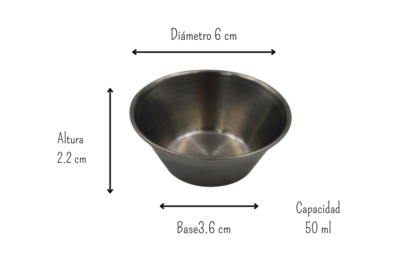 Salsera Ramekin Flanera Chico de 6 cm de Acero Inoxidable Buffetware DS2485