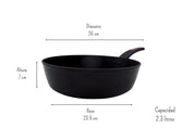 Sartén de Aluminio con Antiadherente 3.5 mm Titanium de 26 cm Negro Prime TKAL033 Tab and Kit