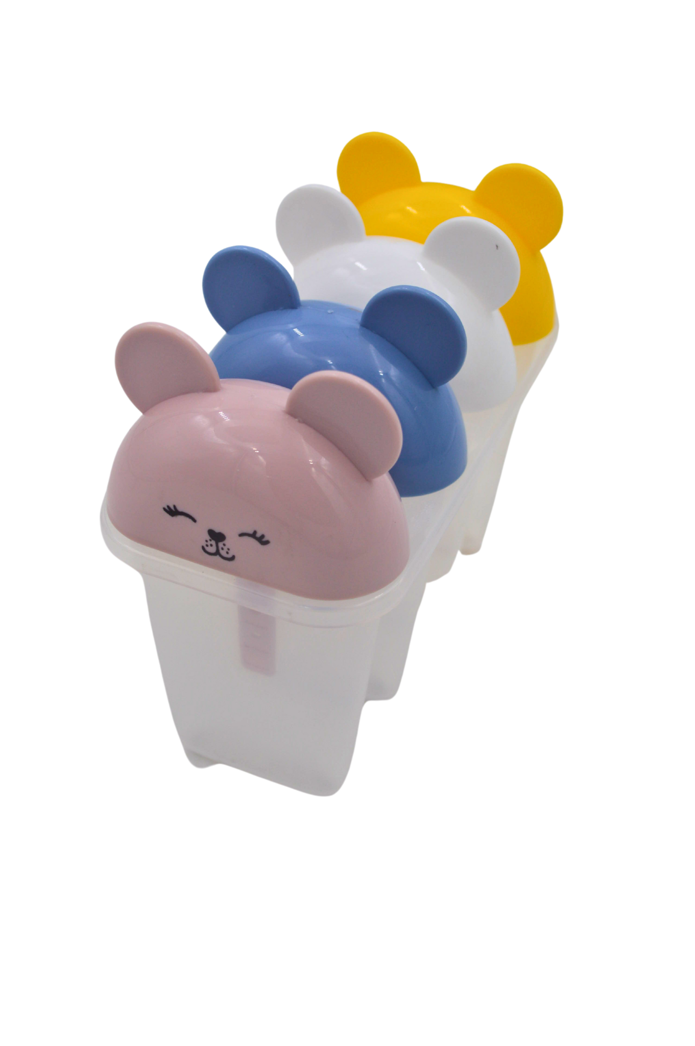 Set de 4 Moldes para Paleta de Plástico Osos 65 ml Varios Colores Anforama