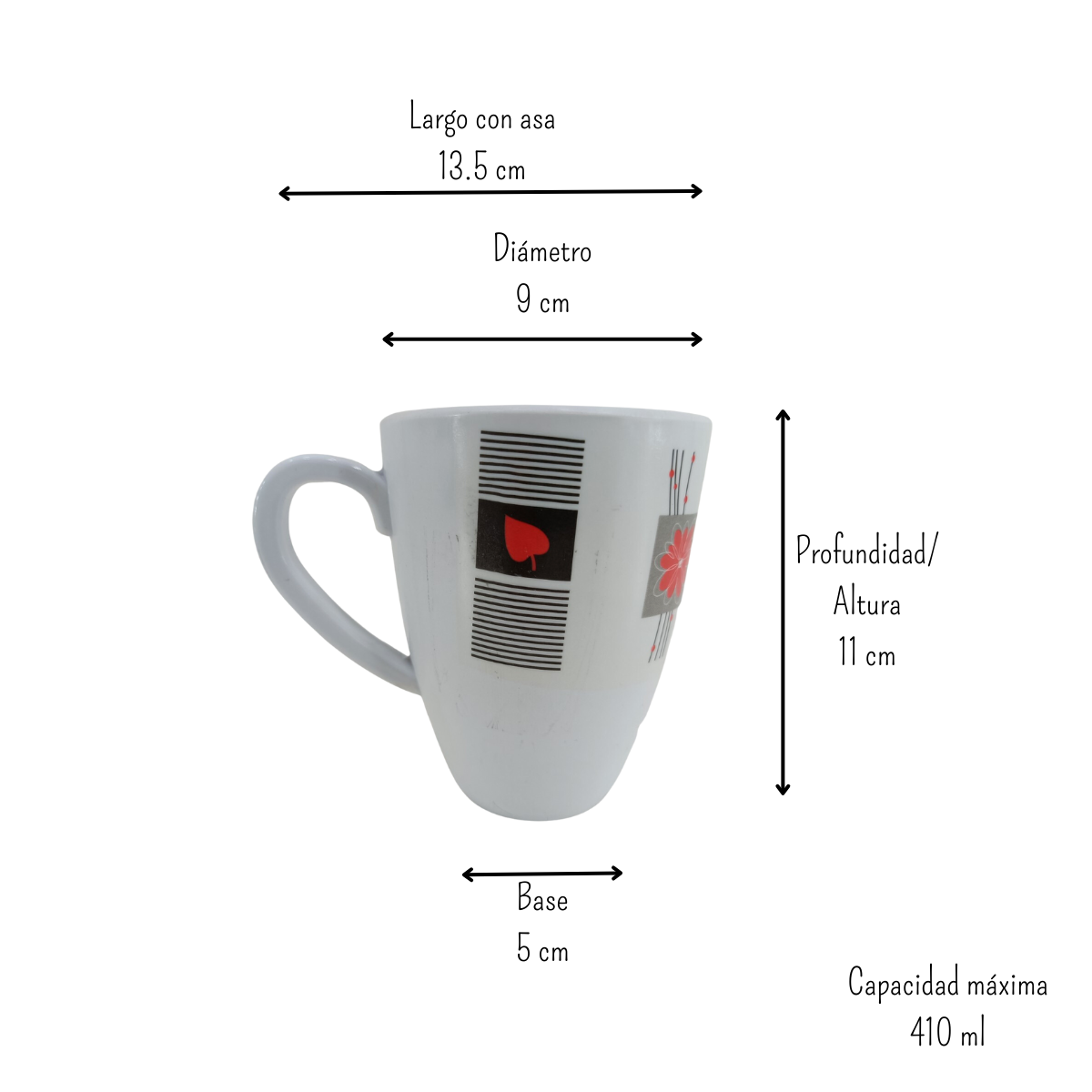 Taza Alta Tarro de 410 ml de Melamina Tipo Plástico Chrysan Tab and Kit