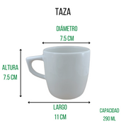 Taza para Café Clásica de 290 ml de Loza tipo Cerámica Antartic Santa Anita