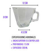 Taza Cafetera Clásica Elegante de 300 ml de Vidrio Resistente Cuadrada Libbey