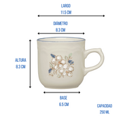 Taza para Café Clásica de 250 ml de Loza tipo Cerámica Victoria Santa Anita