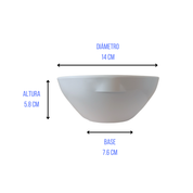 Tazón Avenero Sopero de 400 ml 5.5'' de Melamina Resistente tipo Plástico Blanco Tavola