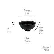 Tazón Chico Sopero de Melamina Gruesa de 230 ml 11 cm Negro Mate Anforama