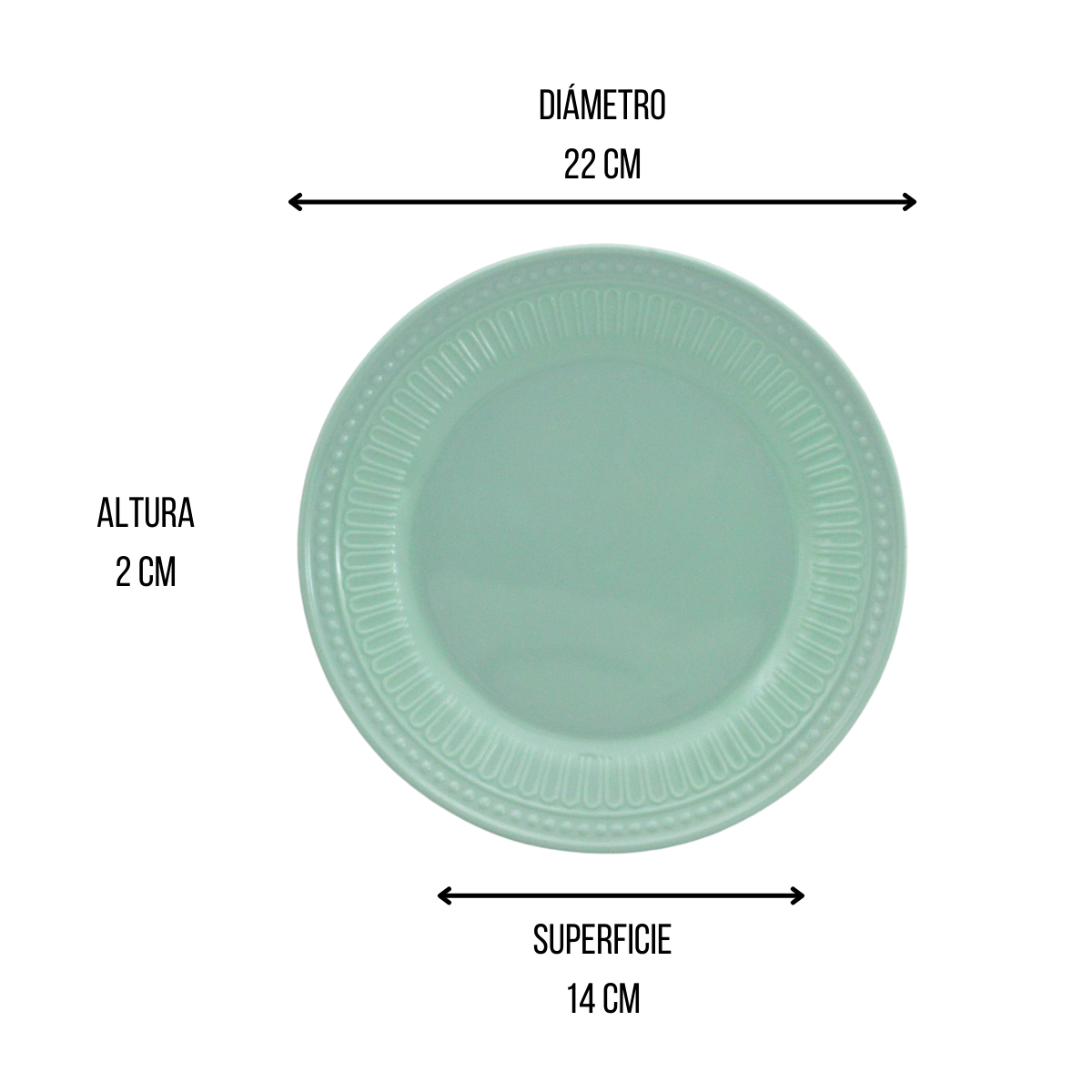 Plato Ensaladero Redondo de 22 cm de Melamina Resistente tipo Plástico Aqua Anforama