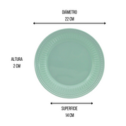 Plato Ensaladero Redondo de 22 cm de Melamina Resistente tipo Plástico Aqua Anforama