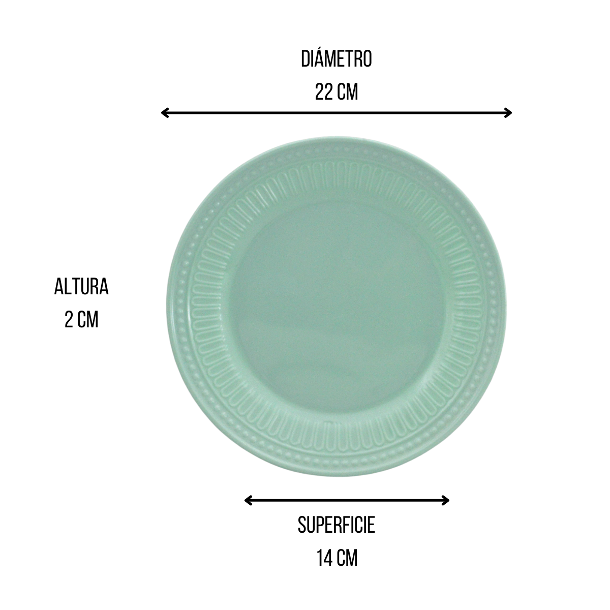 Plato Trinche redondo de 22 cm Grueso de Melamina, color Aqua Anforama