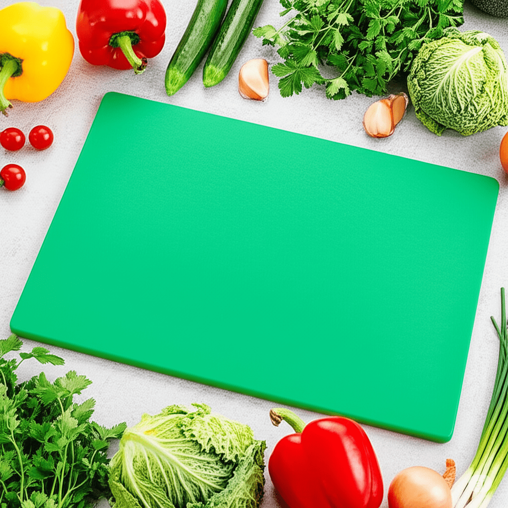 Tabla para Picar de Polietileno Color Verde de  60x45x1.5 cm DS303V Buffetware
