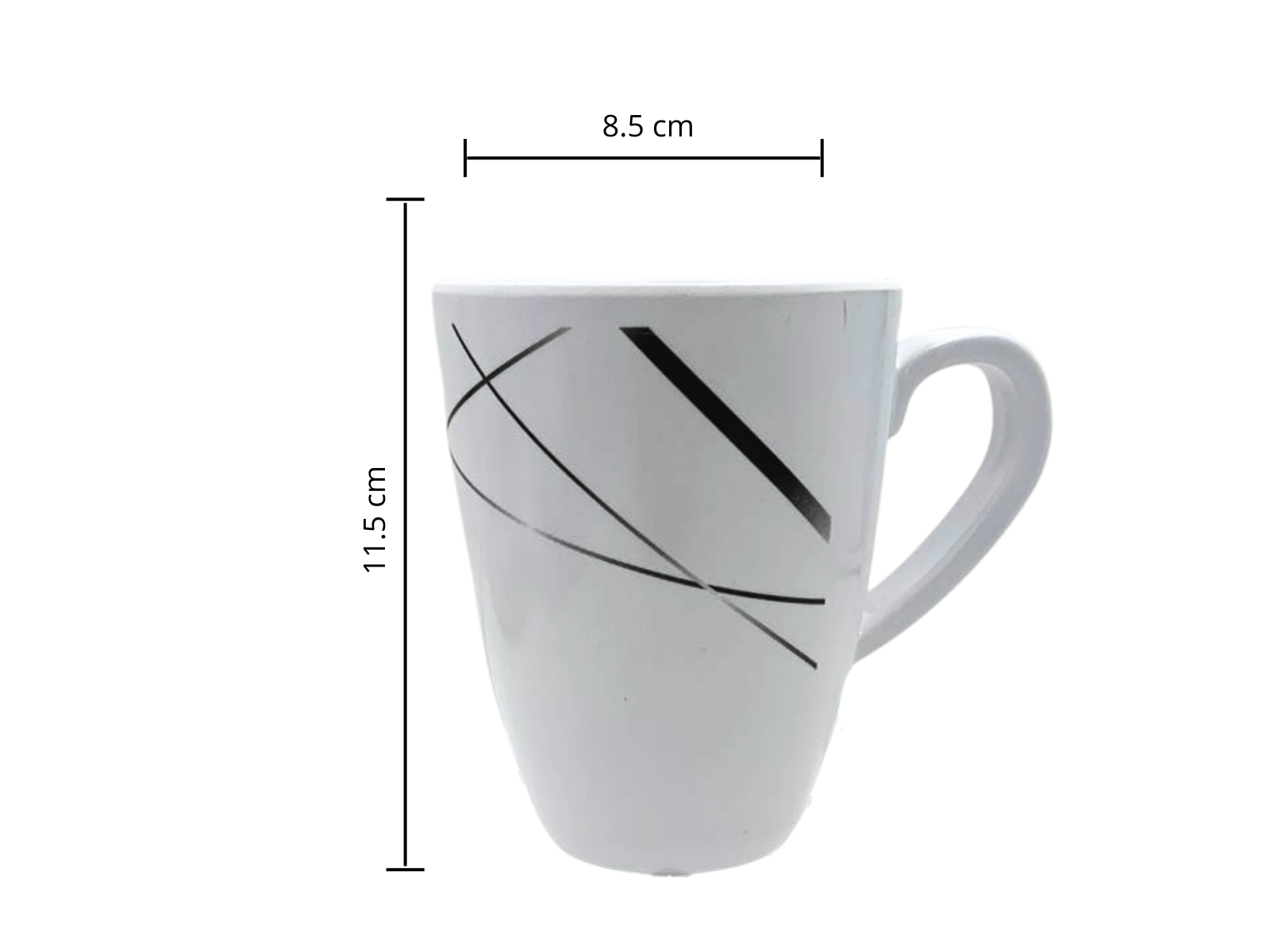 Taza Alta Tarro de Melamina Resistente tipo Plástico Líneas Gris Oscuro TKM118 Tab and Kit