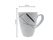 Taza Alta Tarro de Melamina Resistente tipo Plástico Líneas Gris Oscuro TKM118 Tab and Kit