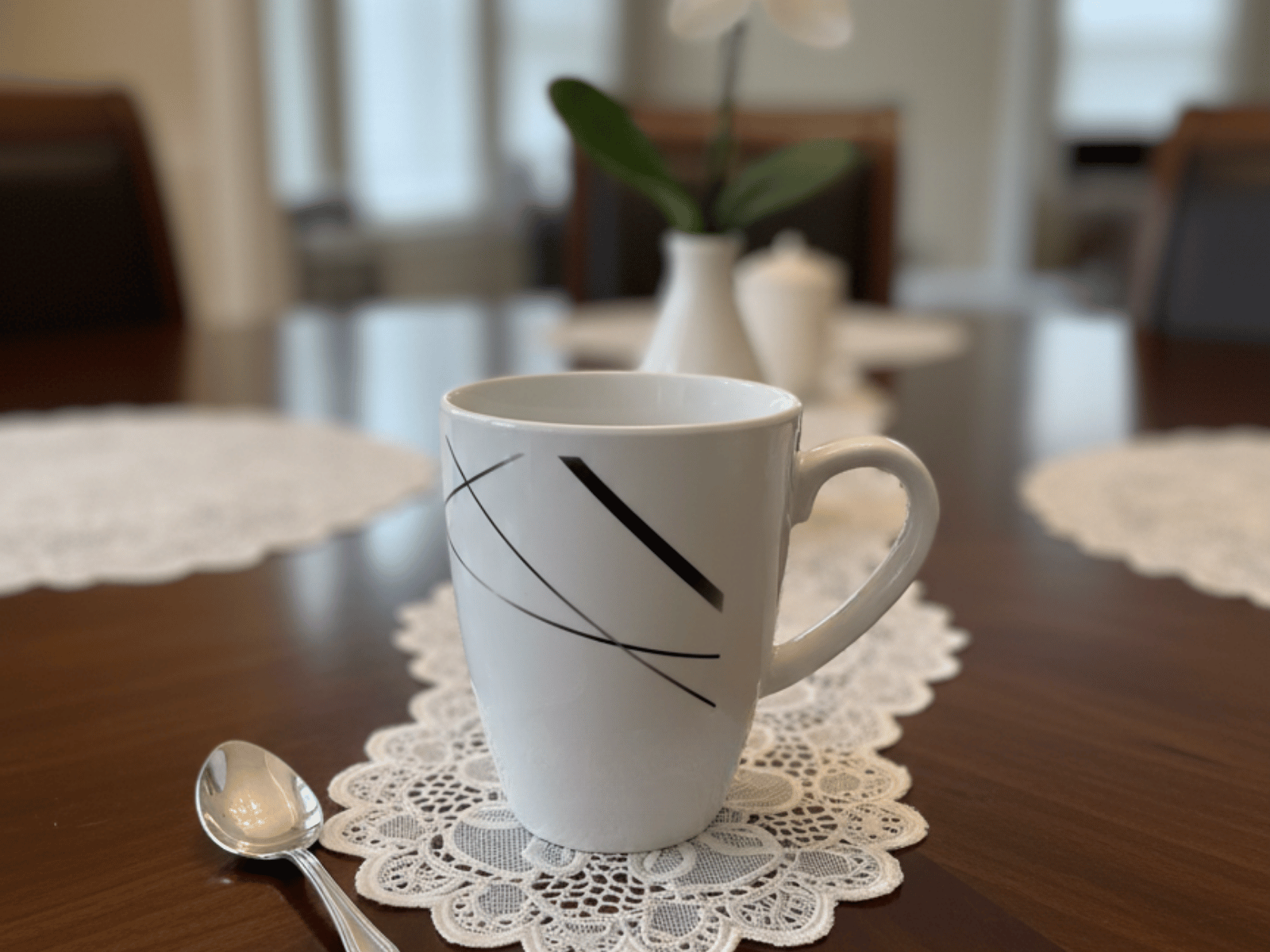 Taza Alta Tarro de Melamina Resistente tipo Plástico Líneas Gris Oscuro TKM118 Tab and Kit