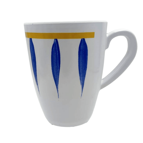 Taza Alta Tarro de Melamina Resistente tipo Plástico Plumas Azules TKM126 Tab and Kit