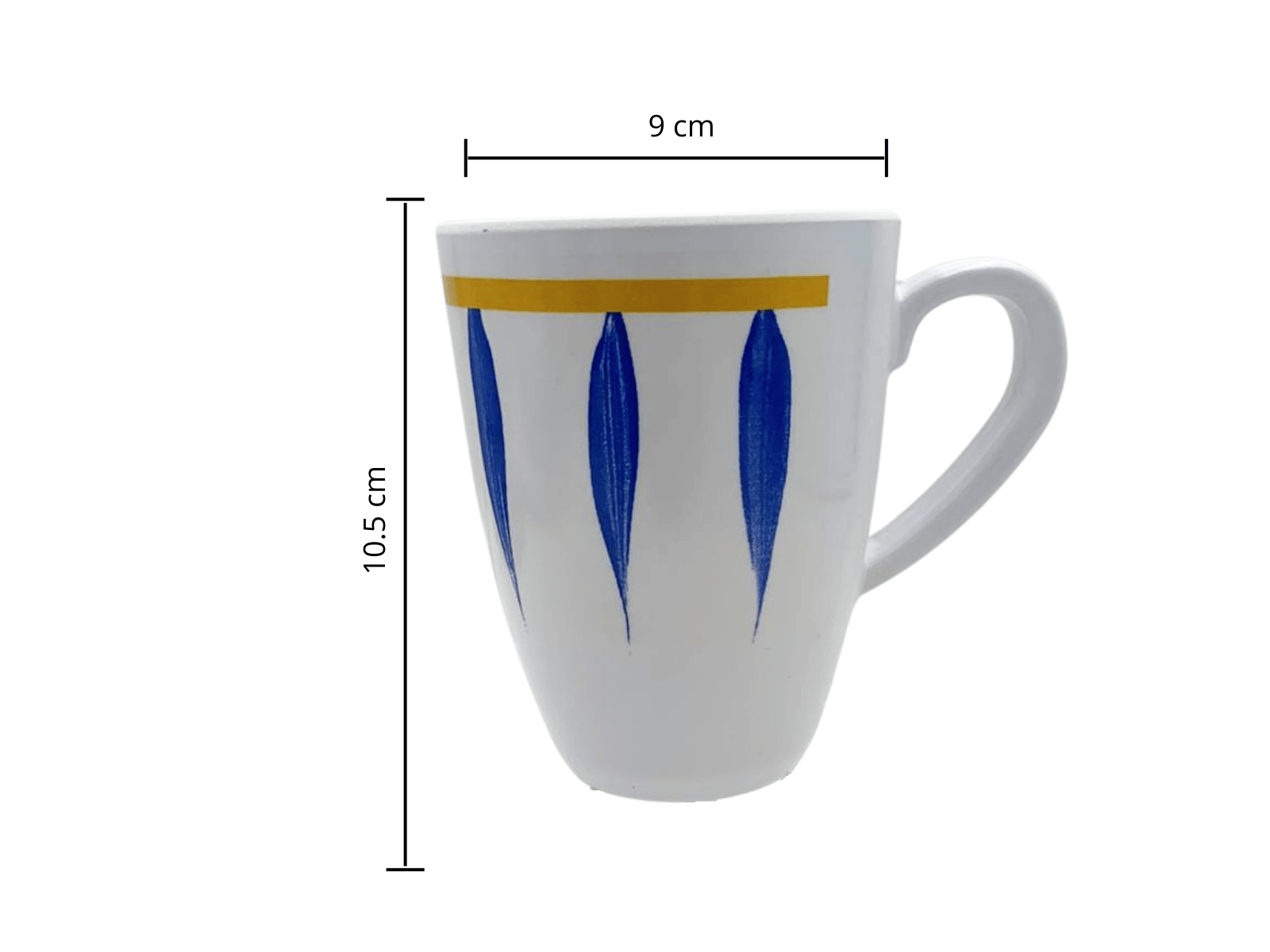 Taza Alta Tarro de Melamina Resistente tipo Plástico Plumas Azules TKM126 Tab and Kit
