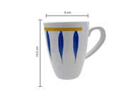 Taza Alta Tarro de Melamina Resistente tipo Plástico Plumas Azules TKM126 Tab and Kit