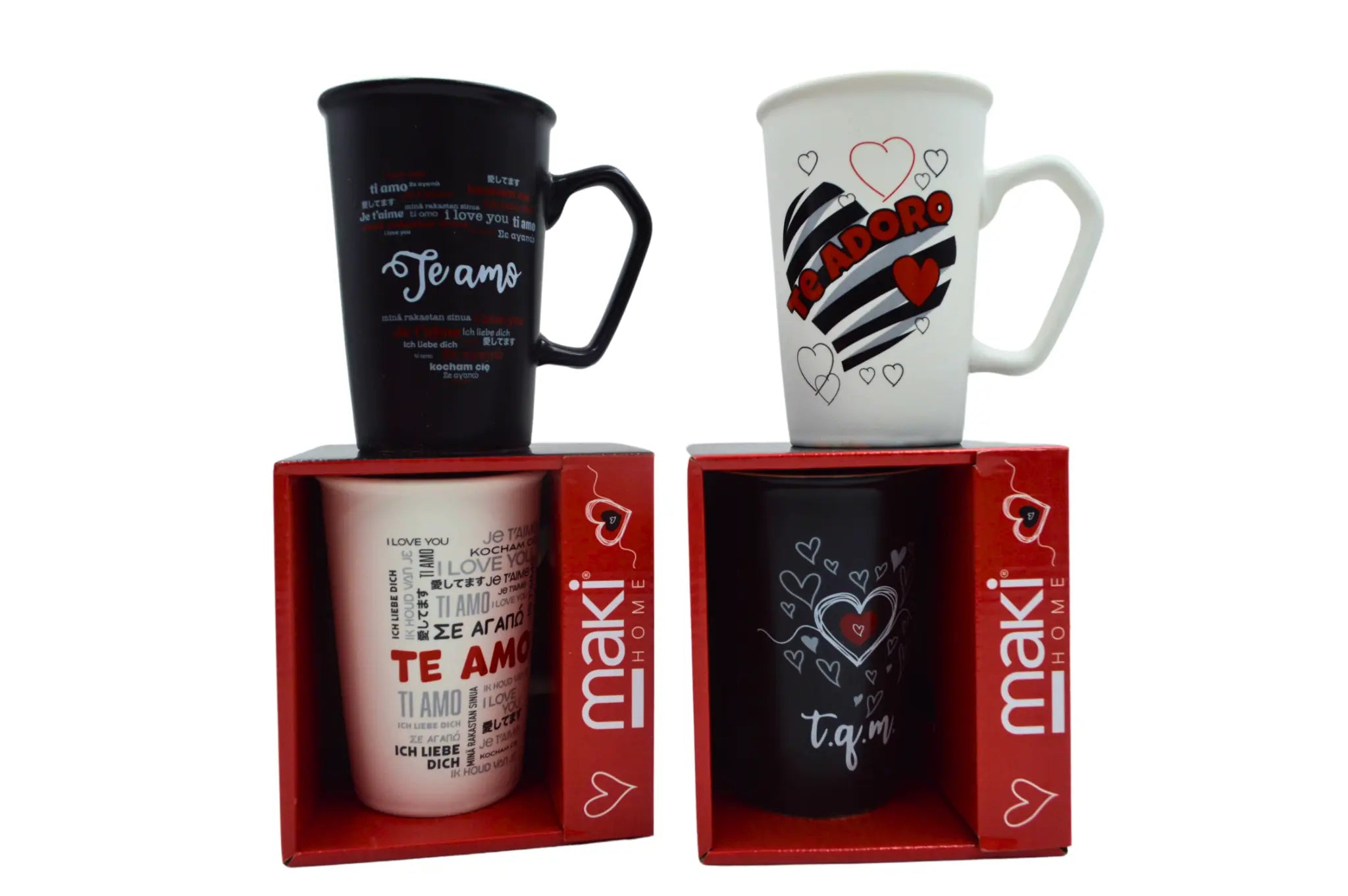 Taza Tarro Alto de 373 ml de Porcelana Resistente Apta Microondas Amor Día del Amor y la Amistad AM97-004V