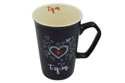Taza Tarro Alto de 373 ml de Porcelana Resistente Apta Microondas Amor Día del Amor y la Amistad AM97-004V
