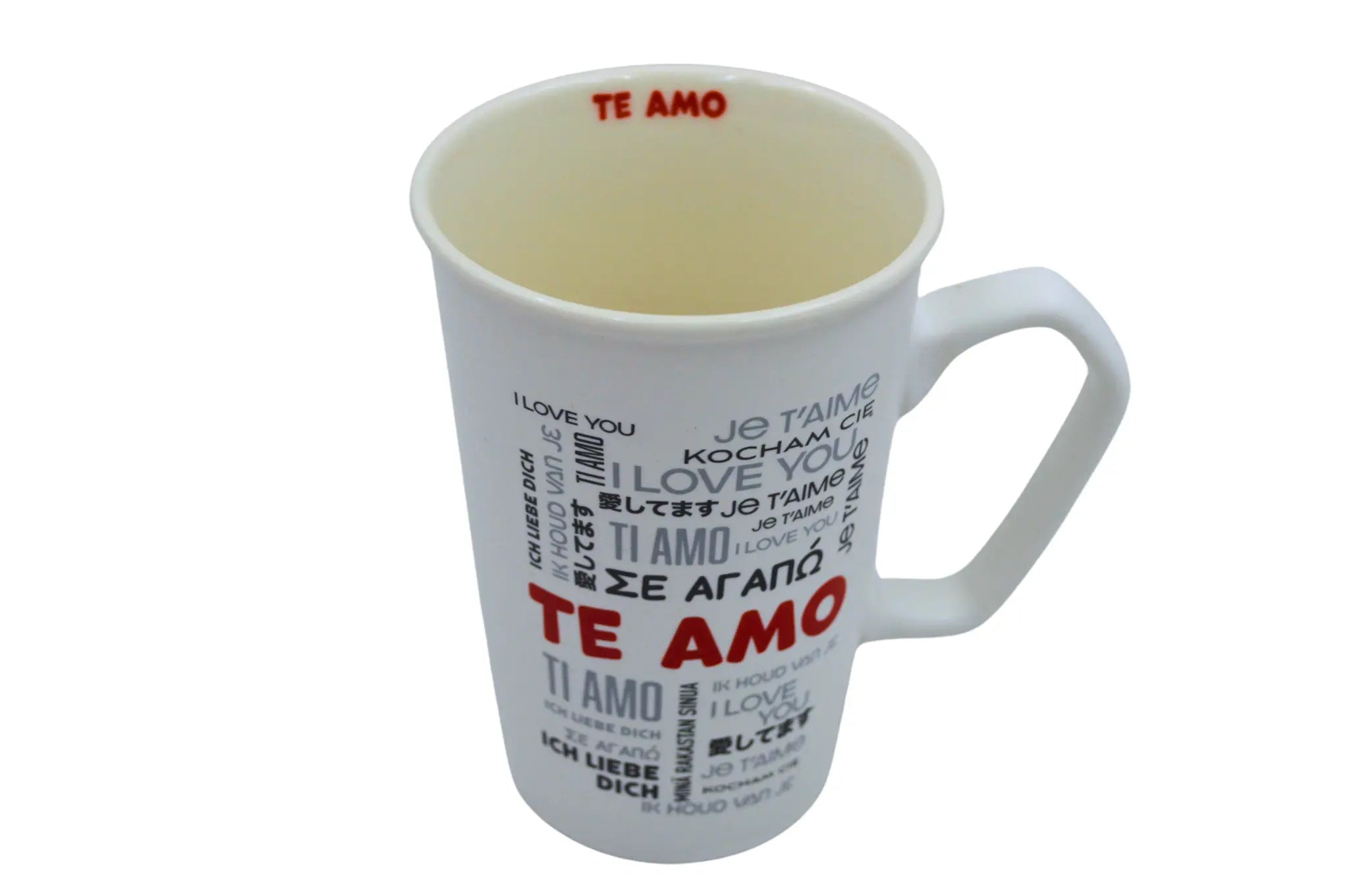 Taza Tarro Alto de 373 ml de Porcelana Resistente Apta Microondas Amor Día del Amor y la Amistad AM97-004V