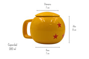 Taza Tarro Esférica de 380 ml de Porcelana Esfera del Dragón Dragon Ball Anime Licencia MUG-BALL-01