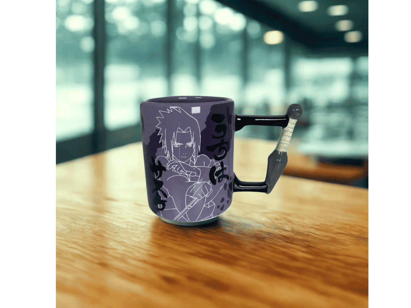 Taza Tarro Jumbo de 460 ml de Porcelana Kunai Sasuke Uchiha Anime Licencia MUG-NS-04