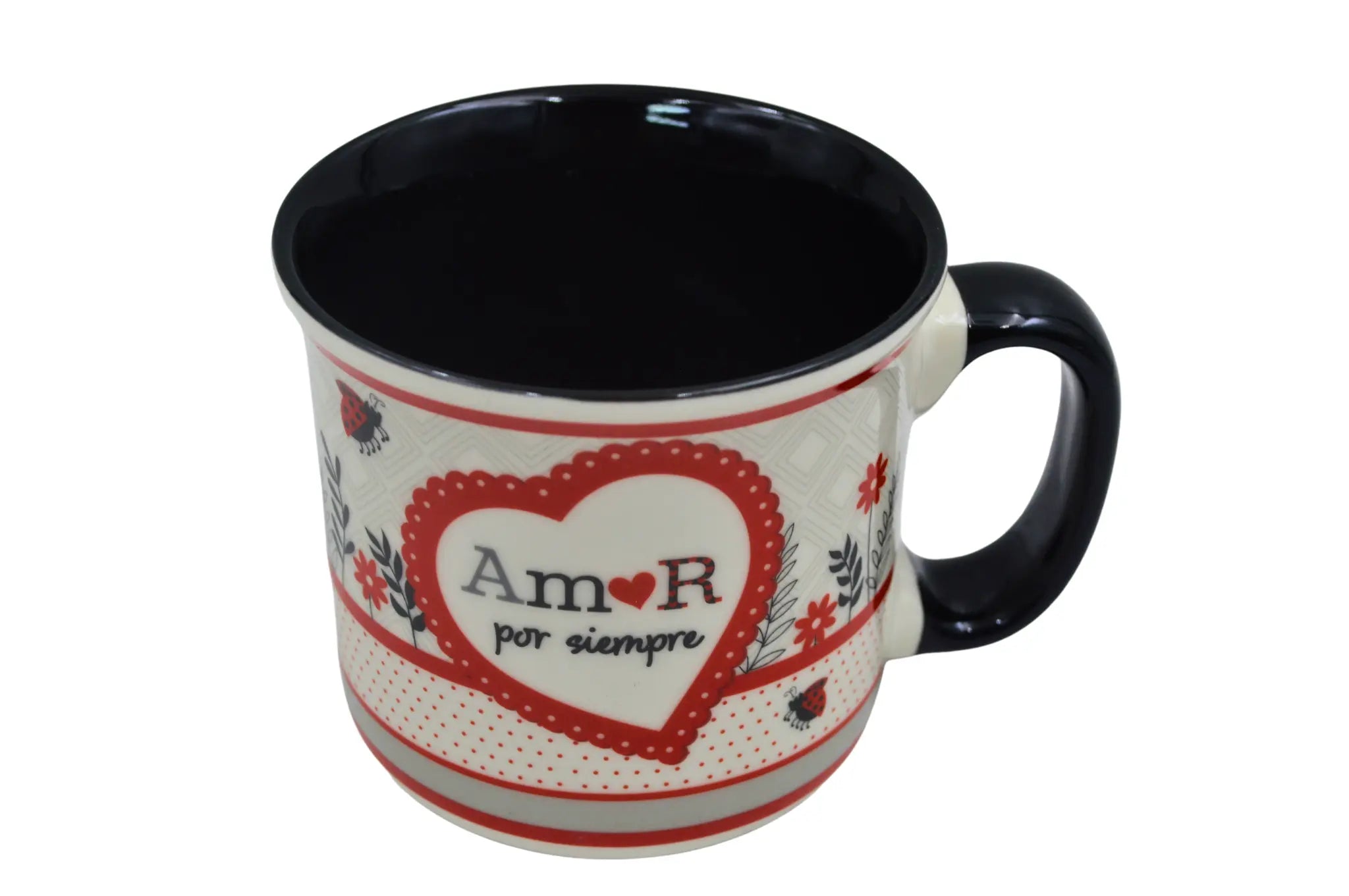 Taza Tarro Jumbo de 470 ml de Porcelana Resistente Apta Microondas Día del Amor y la Amistad AM96-002V