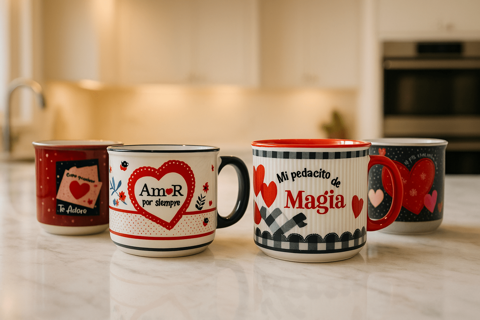 Taza Tarro Jumbo de 470 ml de Porcelana Resistente Apta Microondas Día del Amor y la Amistad AM96-002V