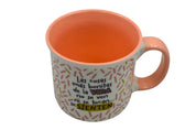 Taza Tarro Jumbo de 470 ml de Porcelana Resistente Apta Microondas Frases Motivación  AM81-001