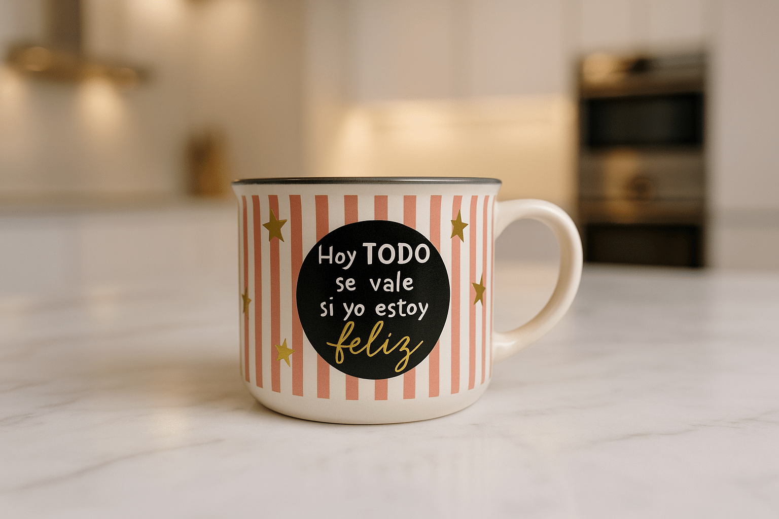 Taza Tarro Jumbo de 470 ml de Porcelana Resistente Apta Microondas Frases Motivación  AM81-001