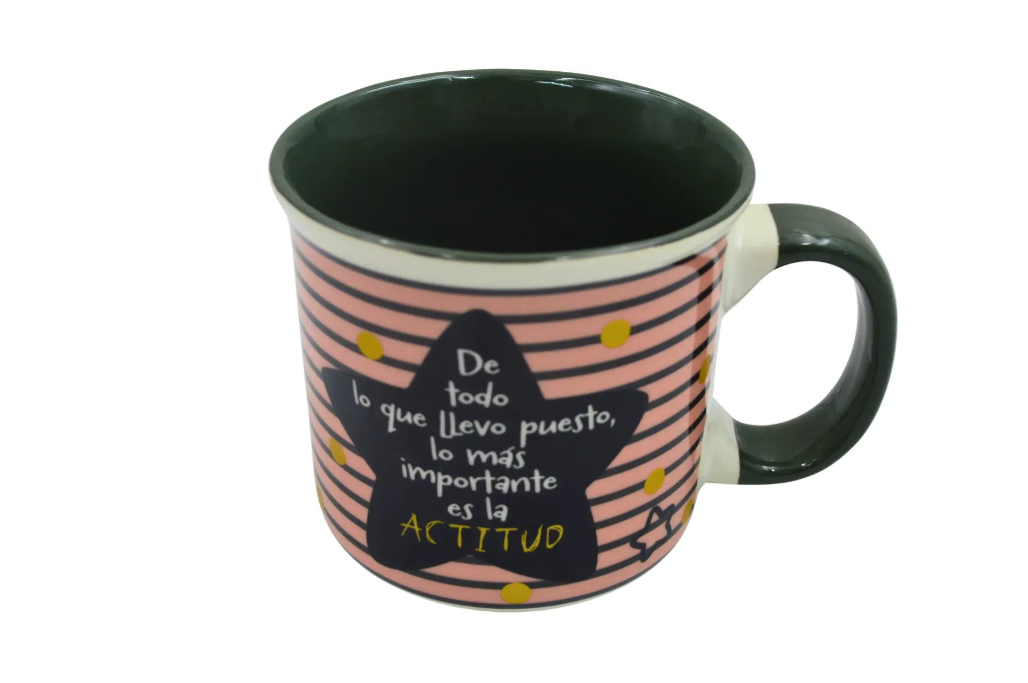 Taza Tarro Jumbo de 470 ml de Porcelana Resistente Apta Microondas Frases Motivación  AM81-001