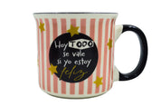 Taza Tarro Jumbo de 470 ml de Porcelana Resistente Apta Microondas Frases Motivación  AM81-001