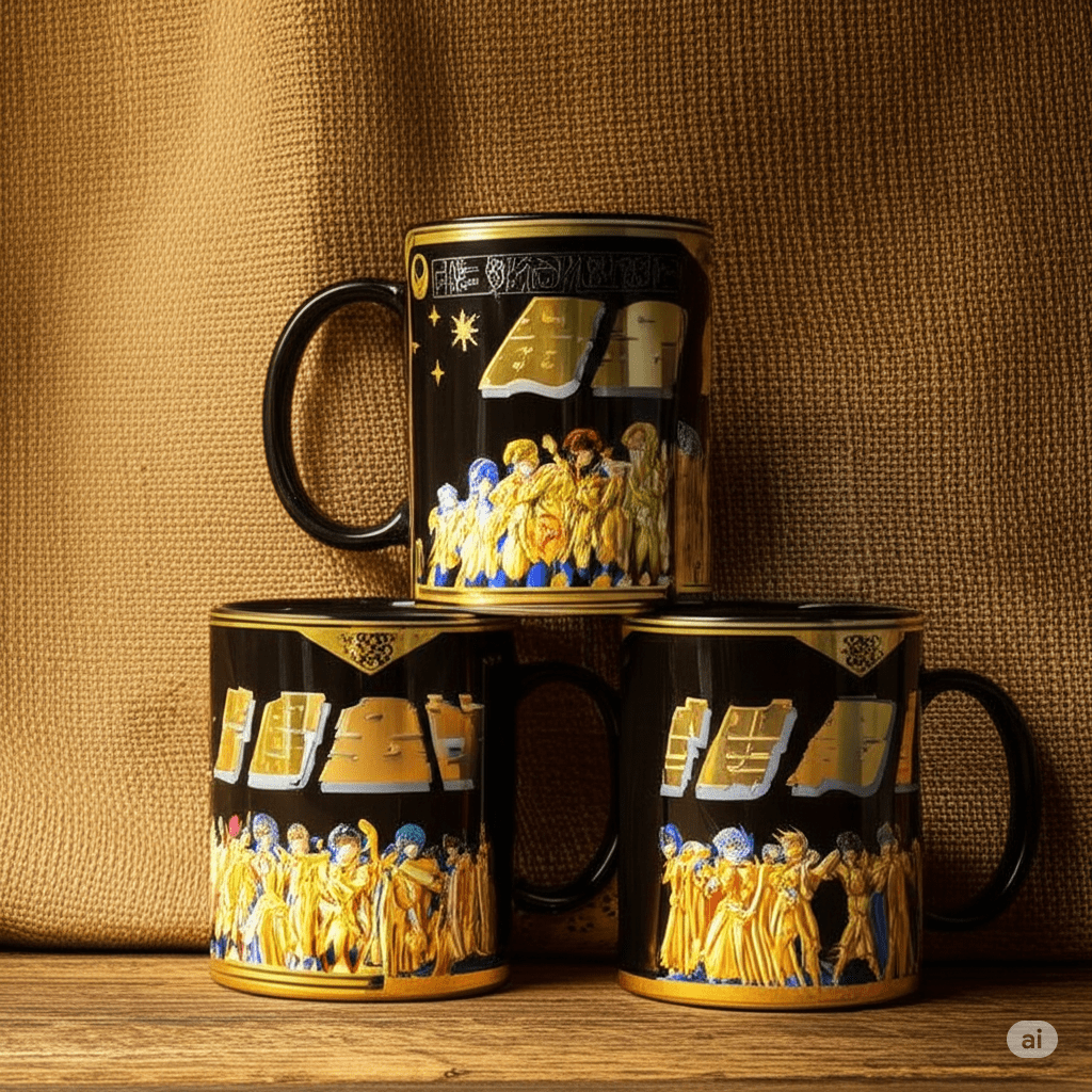 Taza Tarro Jumbo de 520 ml de Porcelana Caballeros Zodiaco Anime Licencia MBIG-CABZOD-01