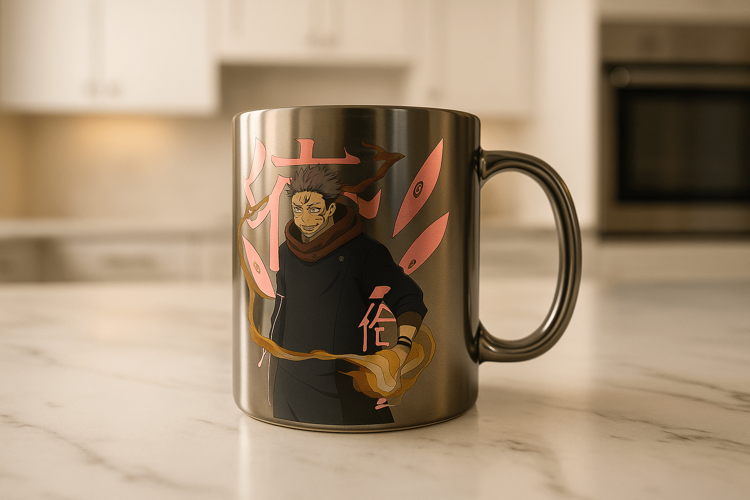 Taza Tarro Jumbo de 520 ml de Porcelana Metalica Jujutsu Kaisen Anime Liciencia MBIG-JJK-01