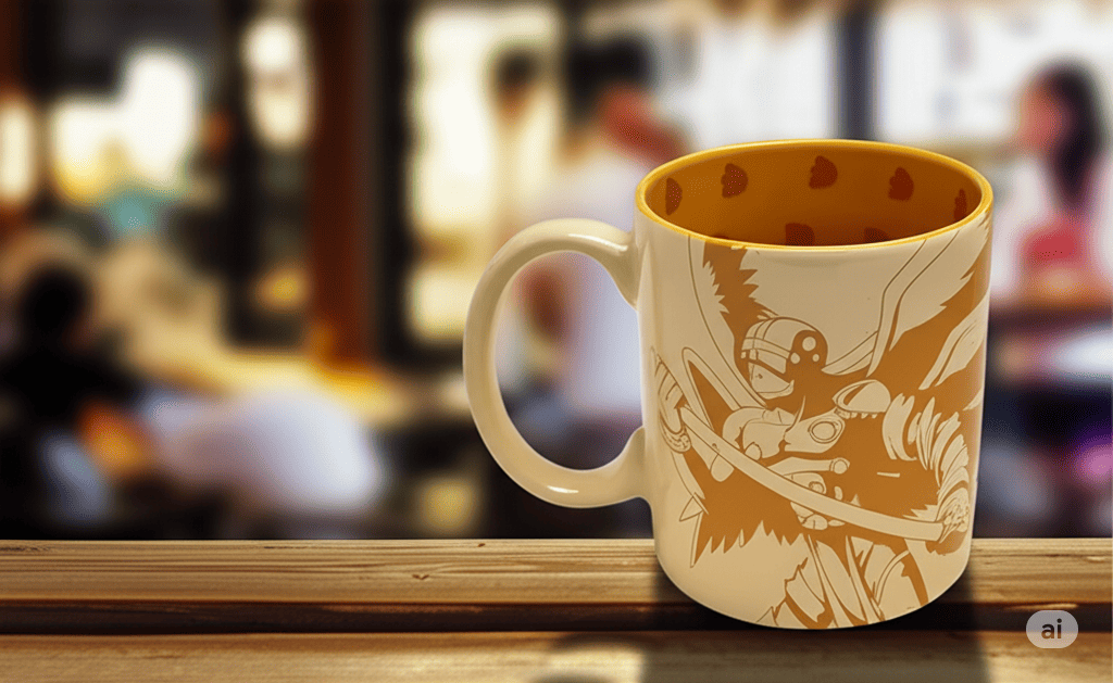 Taza Tarro de 330 ml Porcelana Patamon Digimon Anime Licencia MUG-DMON-03