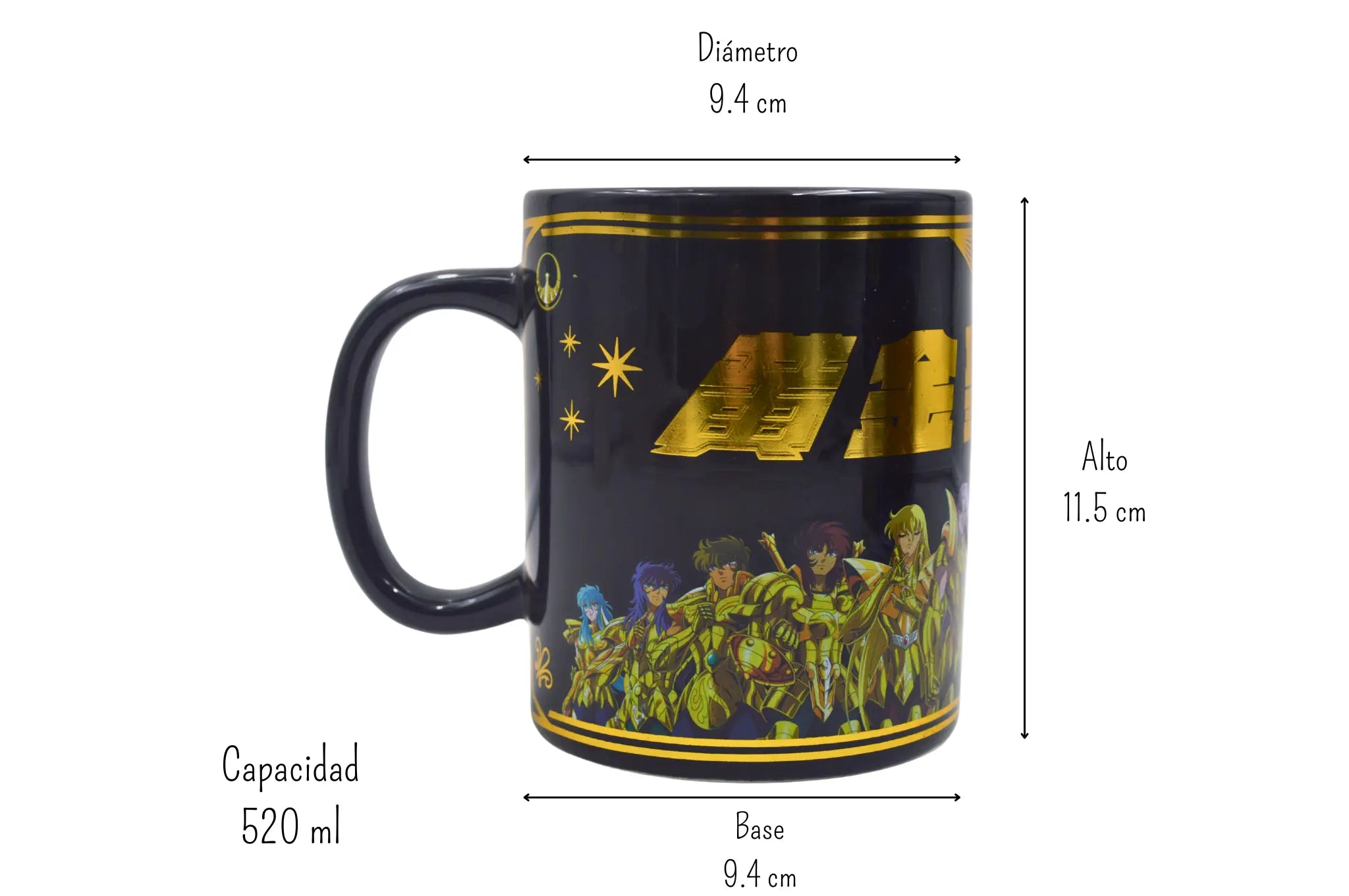Taza Tarro Jumbo de 520 ml de Porcelana Caballeros Zodiaco Anime Licencia MBIG-CABZOD-01