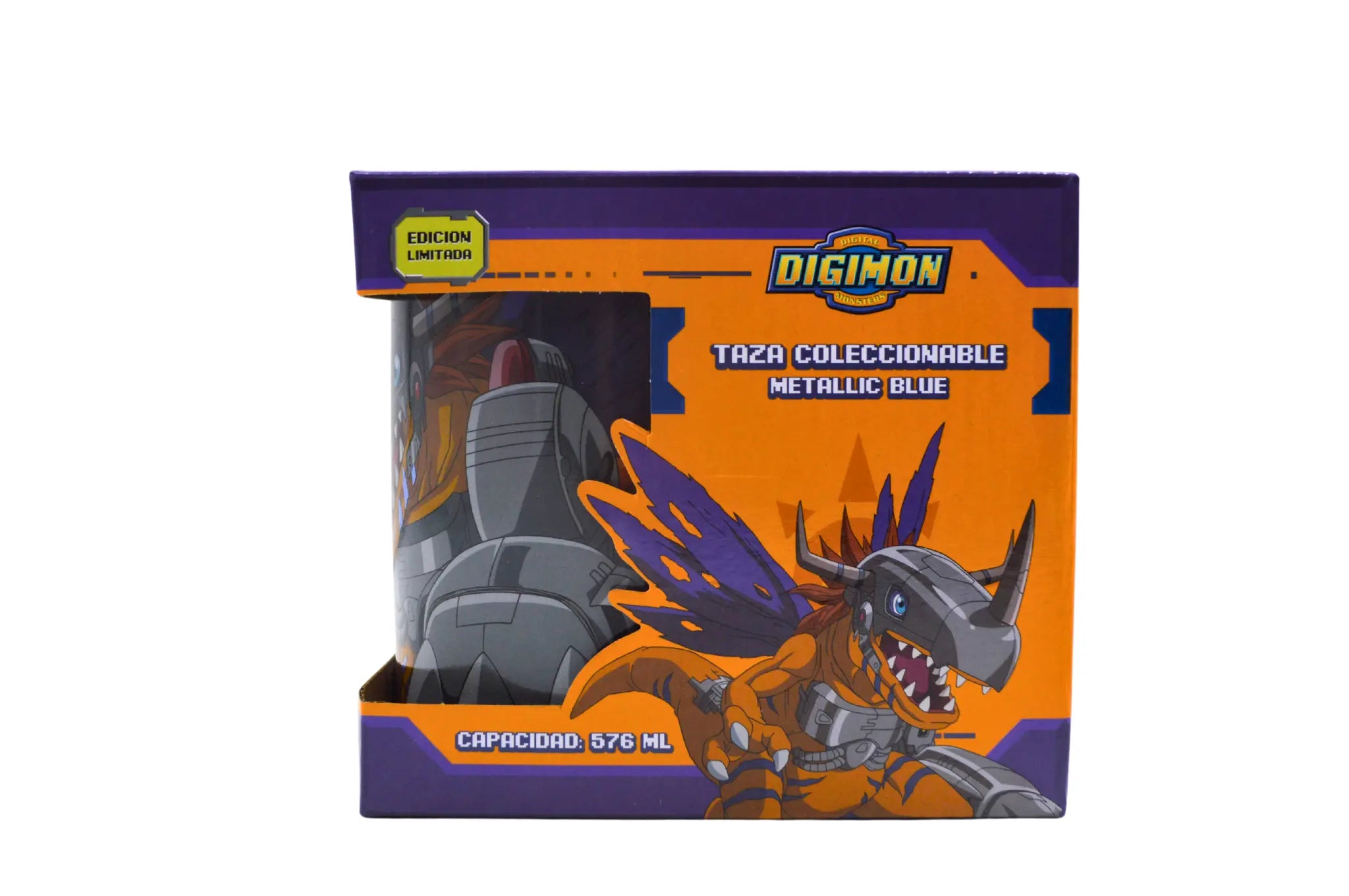Taza Tarro Jumbo de 520 ml de Porcelana Metálica Digimon Anime Licencia MBIG-DMON-01