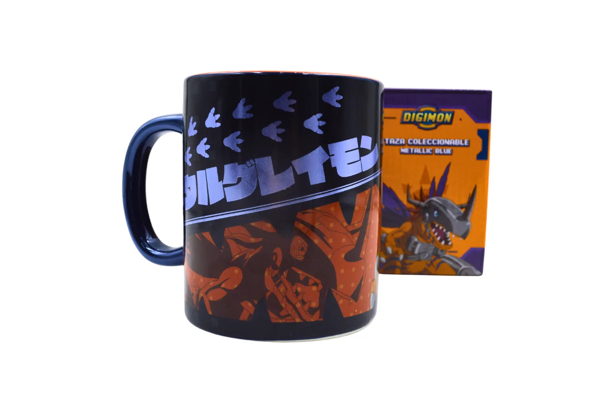 Taza Tarro Jumbo de 520 ml de Porcelana Metálica Digimon Anime Licencia MBIG-DMON-01