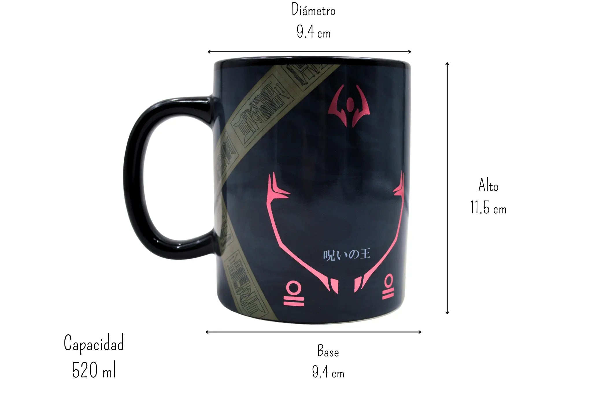 Taza Tarro Jumbo de 520 ml de Porcelana Metalica Jujutsu Kaisen Anime Liciencia MBIG-JJK-01