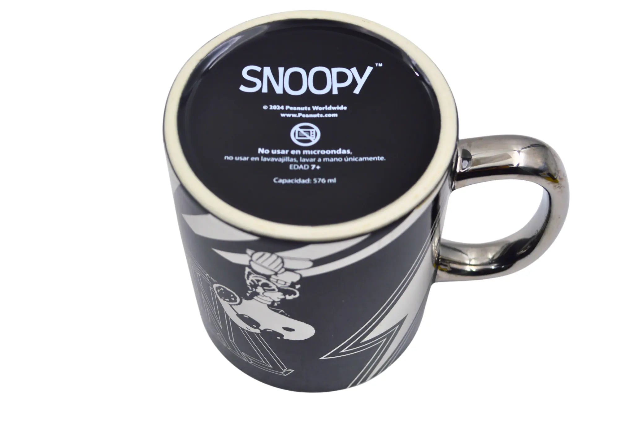 Taza Tarro Jumbo de 520 ml de Porcelana Metálica Snoopy Peanuts Licencia MBIG-PNTS-01