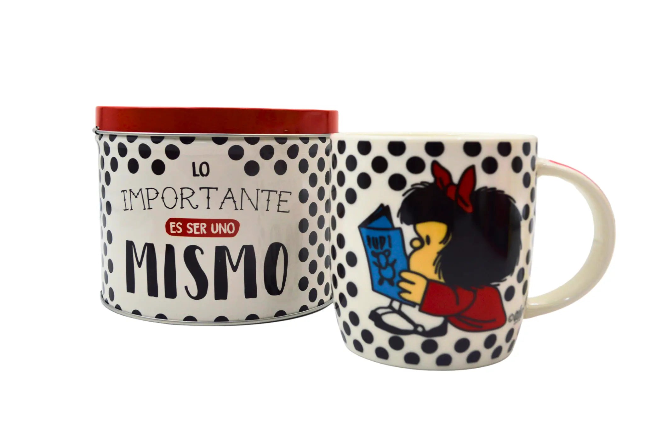Taza de Porcelana de 354 ml con Alcancía de Metal Mafalda Licencia Varios Diseños AM48-005 Maki