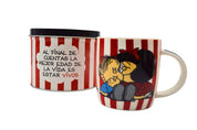 Taza de Porcelana de 354 ml con Alcancía de Metal Mafalda Licencia Varios Diseños AM48-005 Maki